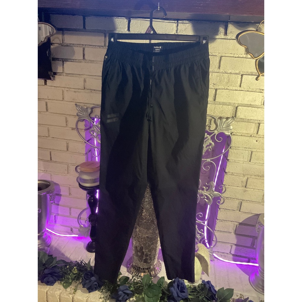 Hurley Mens Black Lightweight Performance Jogger Size Small Drawstring S/P/S